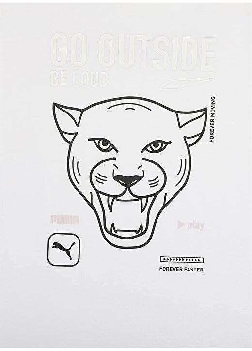 Puma Beyaz Erkek Çocuk T-Shirt 84696402 PLAY UV Graphic Tee 3