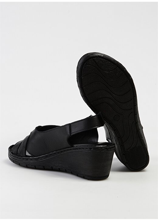 Pierre Cardin Deri Siyah Kadın Sandalet PC-6903 4