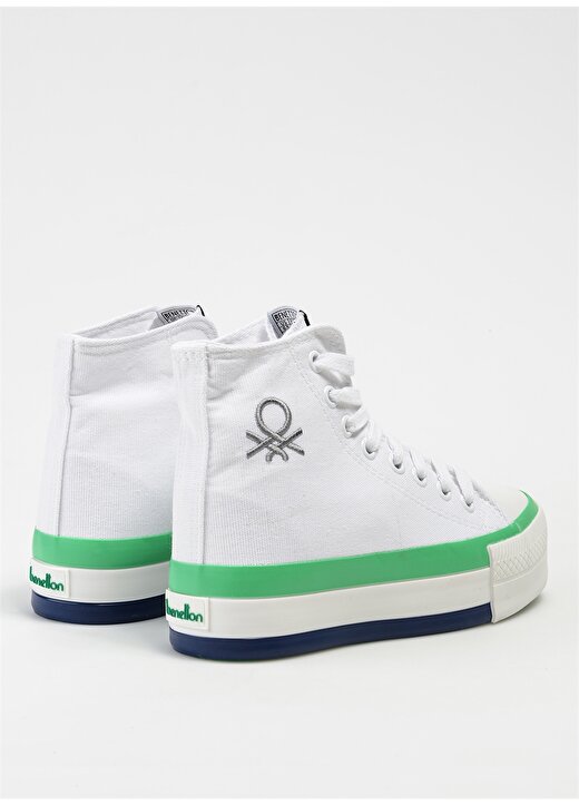 Benetton Beyaz - Yeşil Kadın Sneaker BN-30944 3