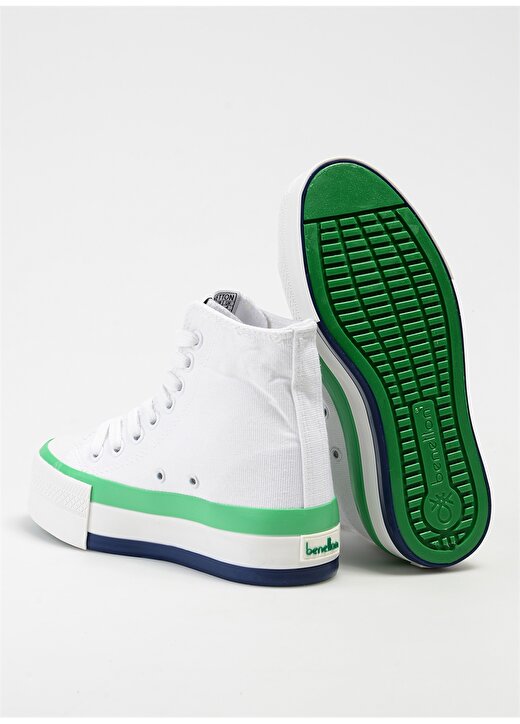 Benetton Beyaz - Yeşil Kadın Sneaker BN-30944 4
