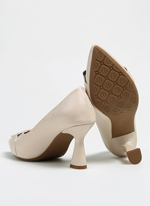 Pierre Cardin Krem Kadın Topuklu Ayakkabı PC-52274  4