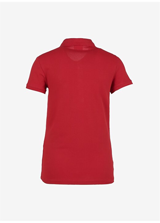 U.S. Polo Assn. Polo Yaka Düz Koyu Kırmızı Kadın T-Shirt GTP-IY23 2