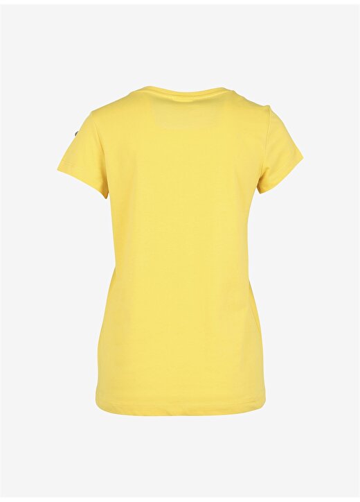 U.S. Polo Assn. Bisiklet Yaka Baskılı Sarı Kadın T-Shirt BEAN-IY23 2
