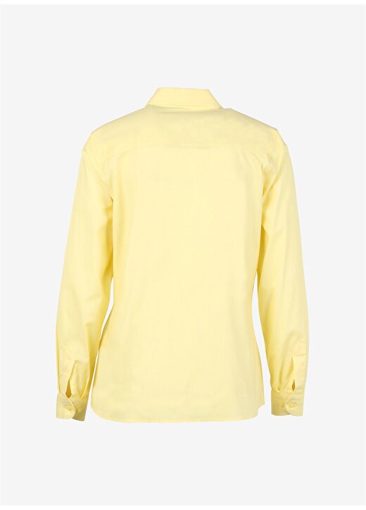 U.S. Polo Assn. Slim Fit Gömlek Yaka Düz Sarı Kadın Gömlek CRISCOLOR023Y 2