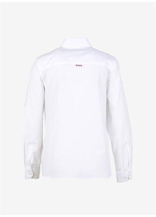 U.S. Polo Assn. Slim Fit Gömlek Yaka Düz Beyaz Kadın Gömlek NIVURA 2