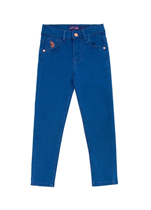 U.S. Polo Assn. Mavi Kız Çocuk Boru Paça Düz Denim Pantolon RC-ISSYKIDS23Y-A 2