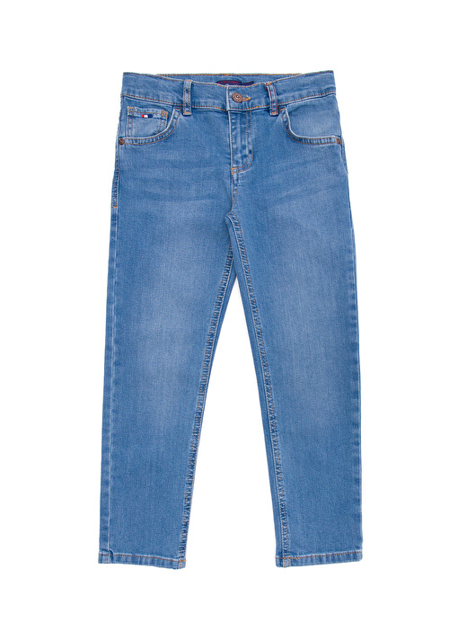 U.S. Polo Assn. Mavi Erkek Çocuk Boru Paça Slim Fit Düz Denim Pantolon RC-LACOPOKIDS-O   3