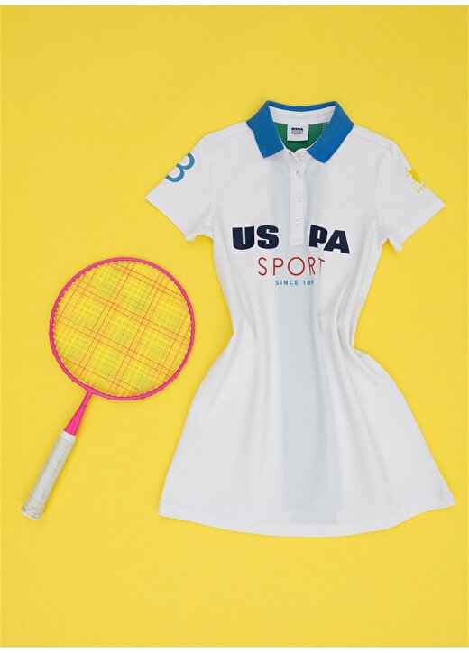 U.S. Polo Assn. Baskılı Beyaz Kız Çocuk Polo T-Shirt MILENA-TKIDS 1