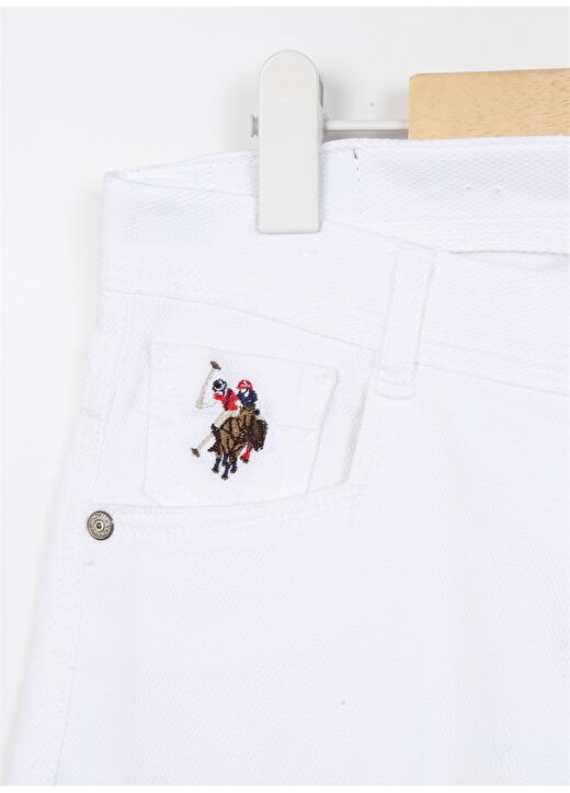 U.S. Polo Assn. Beyaz Erkek Çocuk Boru Paça Slim Fit Düz Chino Pantolon MICHAELKIDS23Y 3