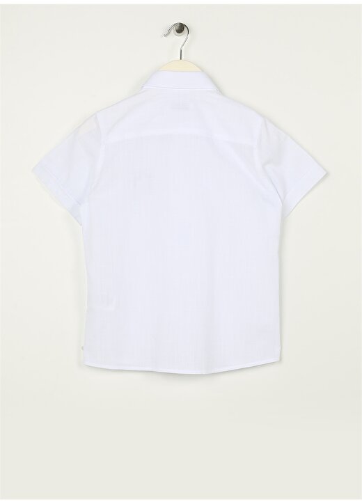 U.S. Polo Assn. Beyaz Erkek Çocuk Kısa Kollu Regular Fit Düz Gömlek ELFYKIDS023Y 2