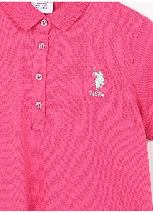 U.S. Polo Assn. Pembe Kız Çocuk Regular Fit Düz Elbise GURLINKIDS23 3
