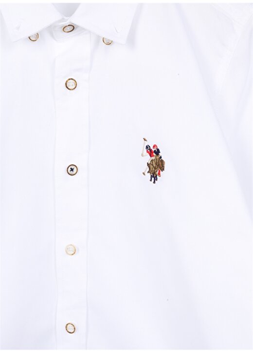 U.S. Polo Assn. Düz Beyaz Erkek Çocuk Gömlek CEDCOLORKIDS023Y 3