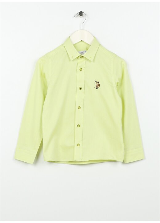 U.S. Polo Assn. Düz Yeşil Erkek Çocuk Gömlek CEDCOLORKIDS023Y 1