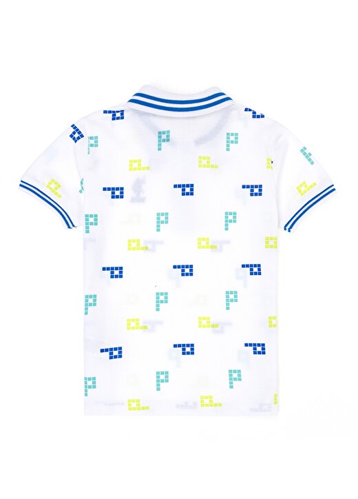 U.S. Polo Assn. Desenli Beyaz Erkek Çocuk T-Shirt NEJRO 2