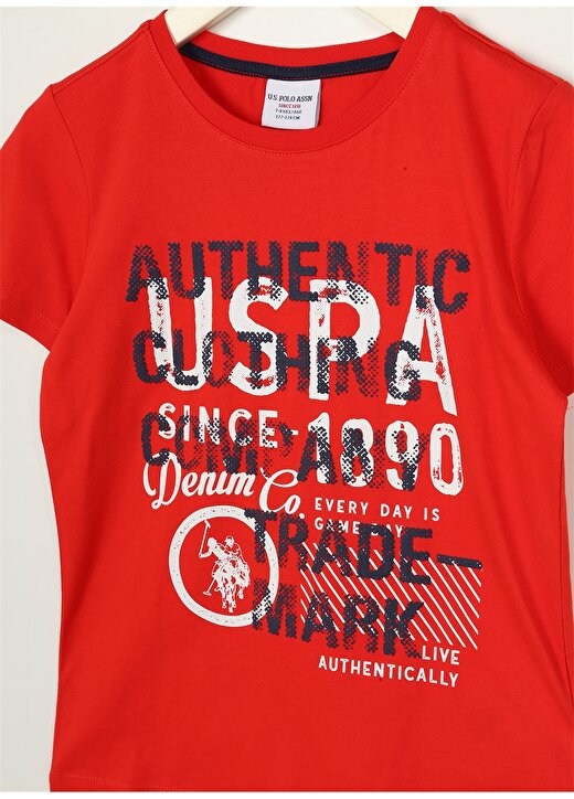 U.S. Polo Assn. Baskılı Kırmızı Erkek Çocuk T-Shirt ANDKIDS 3