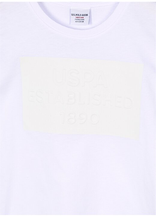 U.S. Polo Assn. Düz Beyaz Erkek Çocuk T-Shirt FERASKIDS 3
