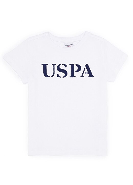 U.S. Polo Assn. Beyaz Erkek Çocuk Bisiklet Yaka Kısa Kollu Baskılı T-Shirt GEARTKIDSIY023 1