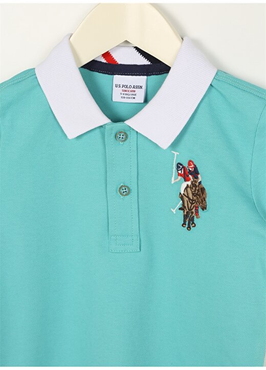 U.S. Polo Assn. Mint Erkek Çocuk Polo Yaka Kısa Kollu Düz Polo T-Shirt SD01KIDSIY023 3