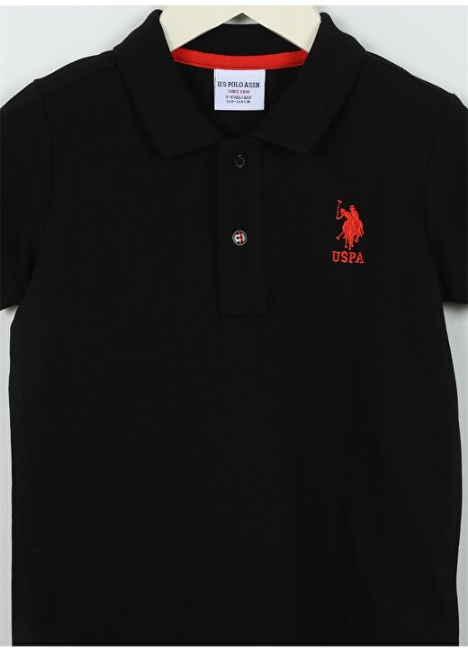 U.S. Polo Assn. Siyah Erkek Çocuk Polo Yaka Kısa Kollu Düz Polo T-Shirt TP01IY023 3