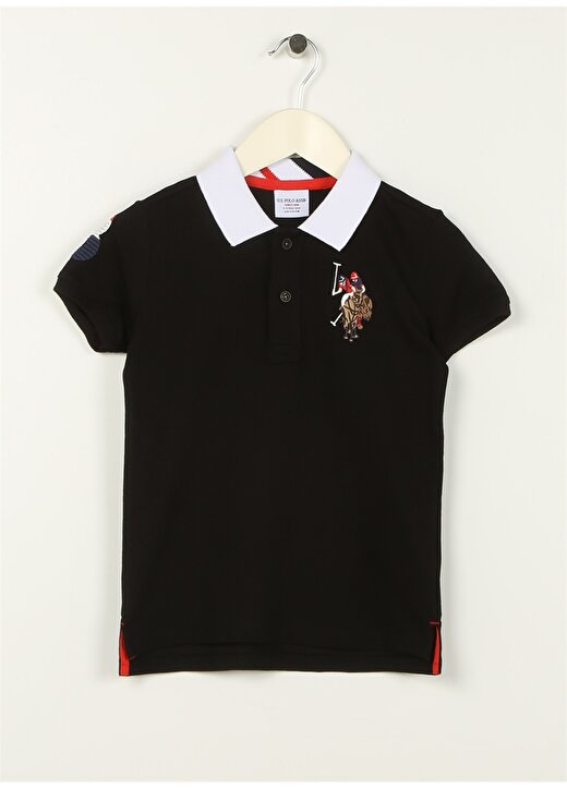 U.S. Polo Assn. Siyah Erkek Çocuk Polo Yaka Kısa Kollu Düz Polo T-Shirt SD01KIDSIY023 1