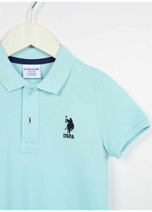 U.S. Polo Assn. Açık Yeşil Erkek Çocuk Polo Yaka Kısa Kollu Düz Polo T-Shirt TP01IY023 3