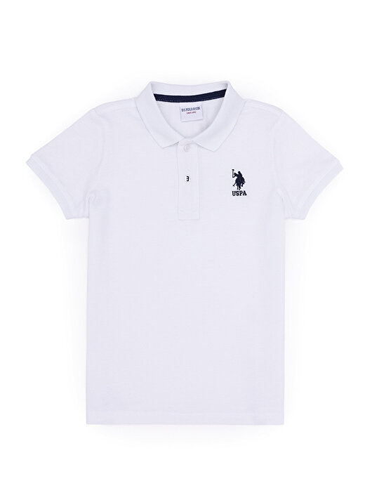 U.S. Polo Assn. Beyaz Erkek Çocuk Polo Yaka Kısa Kollu Düz Polo T-Shirt TP01IY023   1