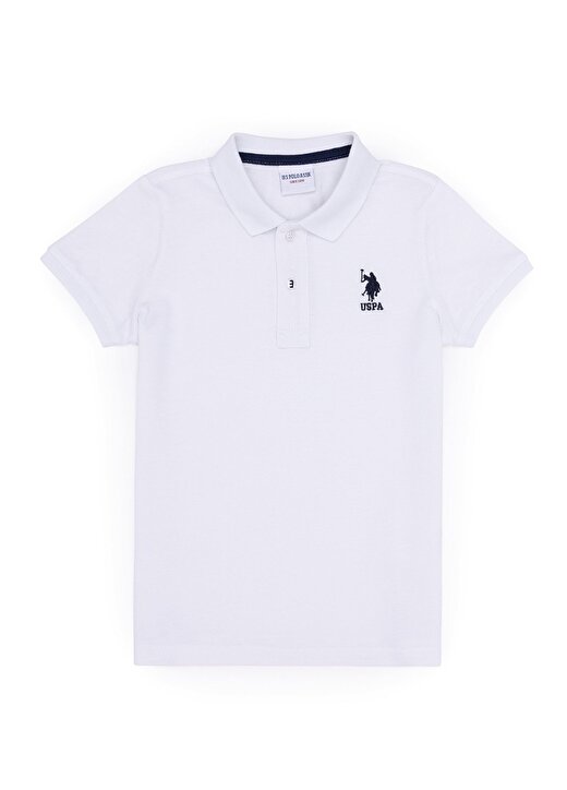 U.S. Polo Assn. Beyaz Erkek Çocuk Polo Yaka Kısa Kollu Düz Polo T-Shirt TP01IY023 1