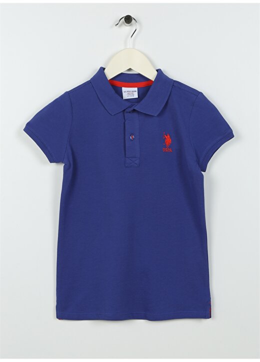 U.S. Polo Assn. Mavi Erkek Çocuk Polo Yaka Kısa Kollu Düz Polo T-Shirt TP01IY023 1