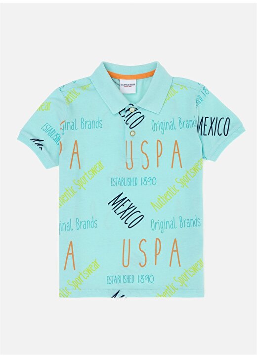 U.S. Polo Assn. Baskılı Yeşil Erkek Çocuk T-Shirt UGER 1