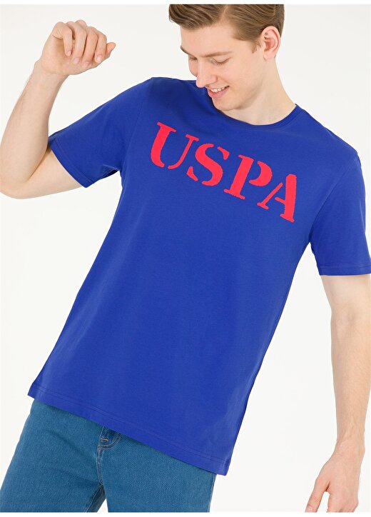 U.S. Polo Assn. Bisiklet Yaka Mavi Erkek T-Shirt GEARTIY023 3