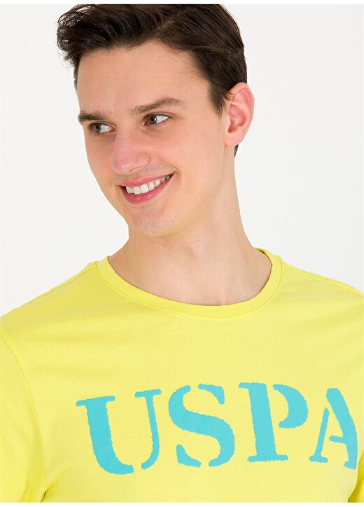 U.S. Polo Assn. Bisiklet Yaka Sarı Erkek T-Shirt GEARTIY023 2