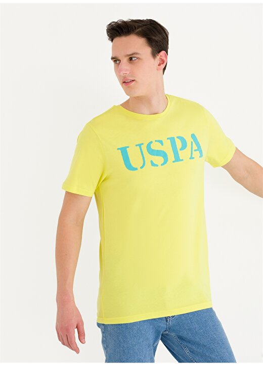 U.S. Polo Assn. Bisiklet Yaka Sarı Erkek T-Shirt GEARTIY023 3