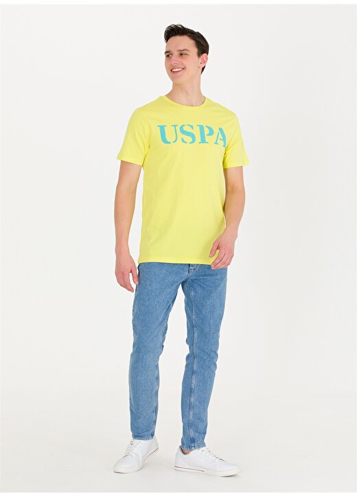 U.S. Polo Assn. Bisiklet Yaka Sarı Erkek T-Shirt GEARTIY023 4