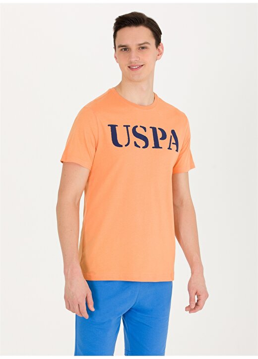 U.S. Polo Assn. Bisiklet Yaka Turuncu Erkek T-Shirt GEARTIY023 4