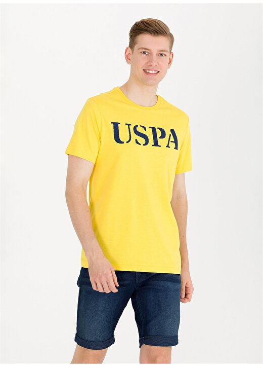 U.S. Polo Assn. Bisiklet Yaka Koyu Sarı Erkek T-Shirt GEARTIY023 1