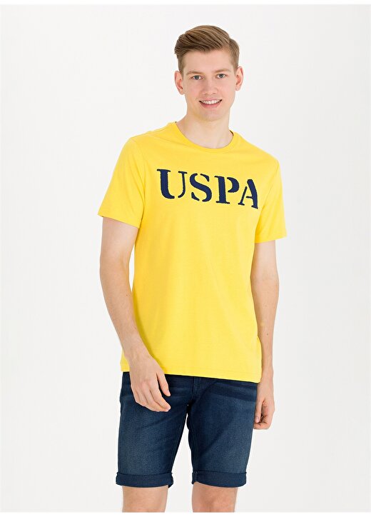 U.S. Polo Assn. Bisiklet Yaka Koyu Sarı Erkek T-Shirt GEARTIY023 3