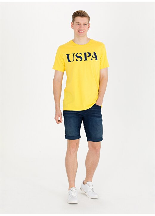 U.S. Polo Assn. Bisiklet Yaka Koyu Sarı Erkek T-Shirt GEARTIY023 4