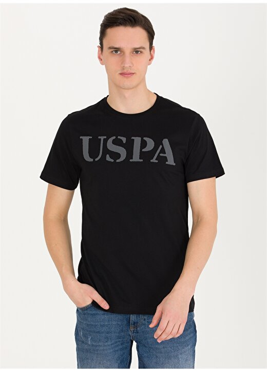U.S. Polo Assn. Bisiklet Yaka Siyah Erkek T-Shirt GEARTIY023 3