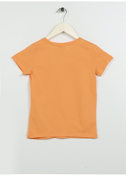 U.S. Polo Assn. Baskılı Turuncu Kız Çocuk T-Shirt KEAN-IY23 2