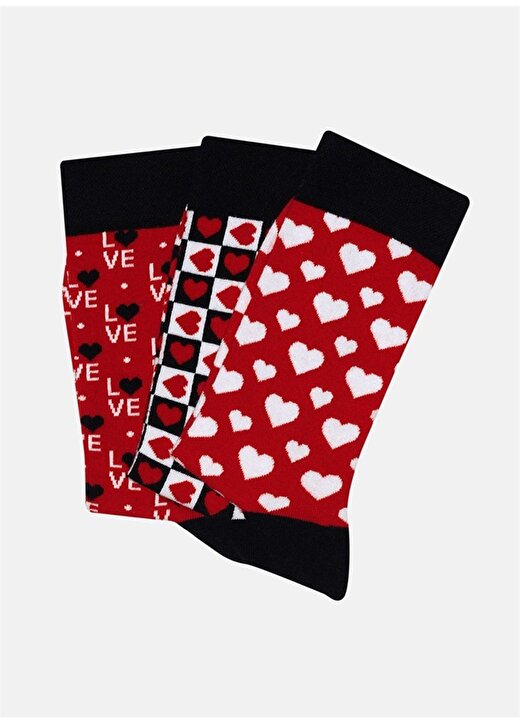 Cozzy Socks Sevgililer Günü Kalpli 3'Lü Kutulu Çorap 3