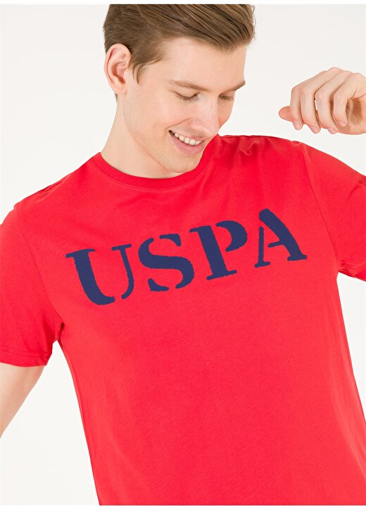 U.S. Polo Assn. Bisiklet Yaka Kırmızı Erkek T-Shirt GEARTIY023 4