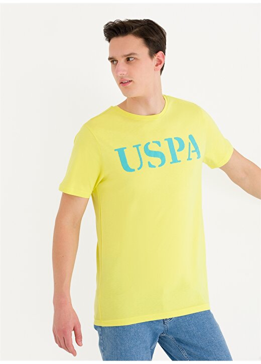 U.S. Polo Assn. Bisiklet Yaka Sarı Erkek T-Shirt GEARTIY023 3