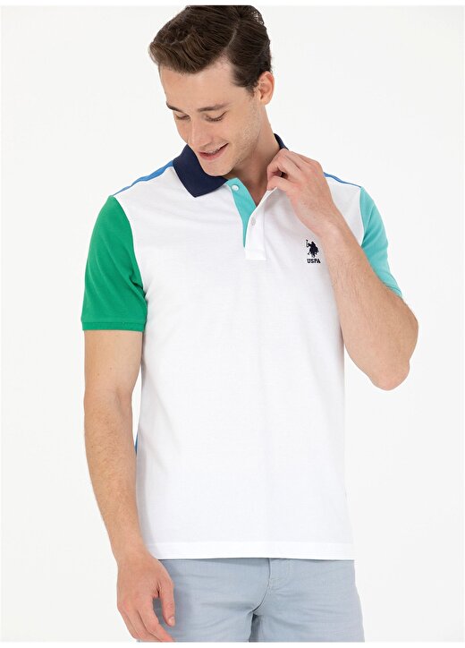 U.S. Polo Assn. Polo Yaka Beyaz Erkek T-Shirt VERTOSE 1