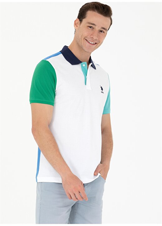 U.S. Polo Assn. Polo Yaka Beyaz Erkek T-Shirt VERTOSE 3