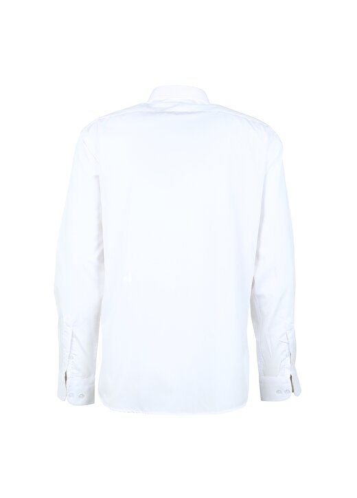 Süvari Slim Fit Klasik Yaka Düz Beyaz Erkek Gömlek GM1007100526 2