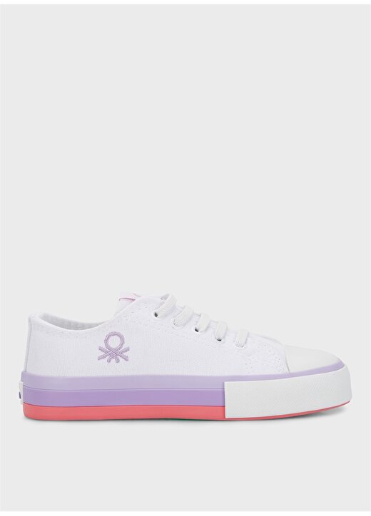 Benetton Beyaz - Lila Kız Çocuk Sneaker BN-30175 1