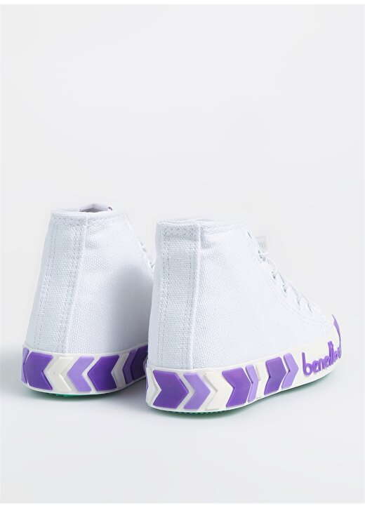 Benetton Beyaz - Lila Kız Çocuk Sneaker BN-30647 3