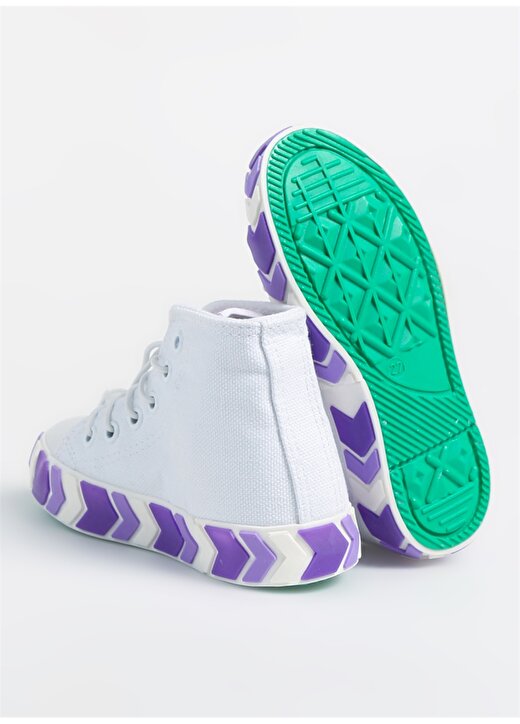 Benetton Beyaz - Lila Kız Çocuk Sneaker BN-30647 4