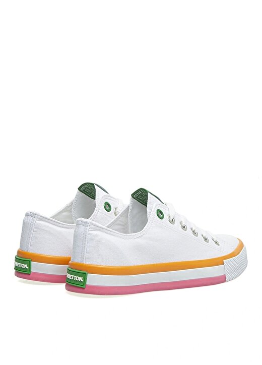 Benetton Beyaz - Turuncu Kız Çocuk Sneaker BN-30175 3
