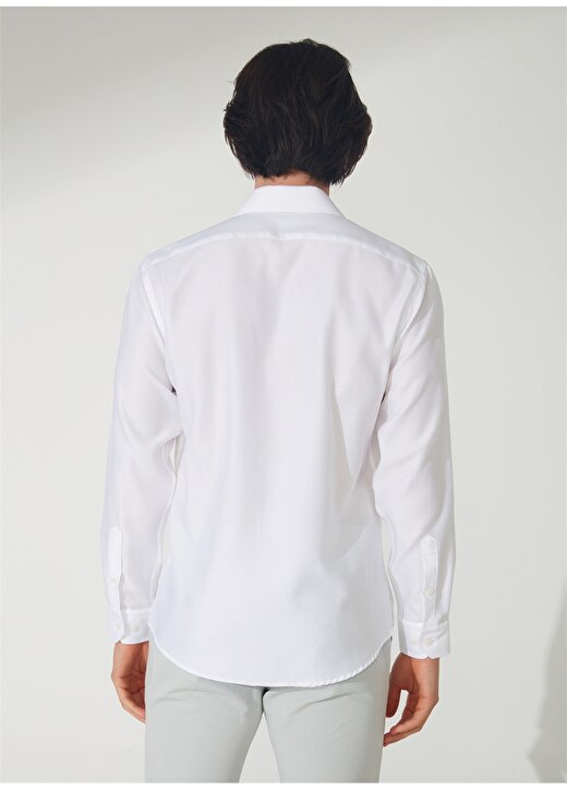 Network Slim Fit Klasik Yaka Beyaz Erkek Gömlek 1086395 4